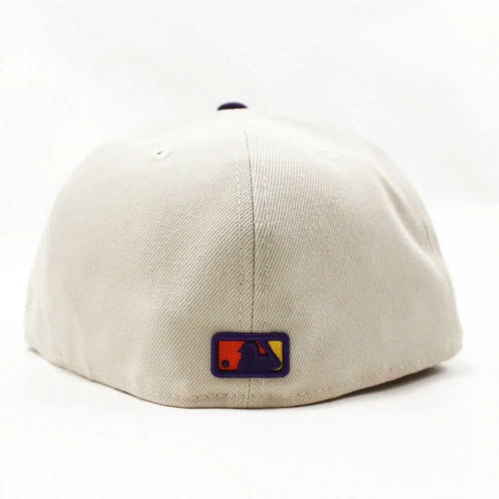 Arizona Diamondbacks 2001 World Series New Era 59Fifty Fitted Hat (Glow in the Dark Stone Purple Orange Under Brim)