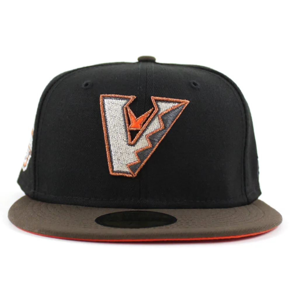 Arizona Diamondbacks 2001 World Series New Era 59Fifty Fitted Hat (Upside Logo Black Walnut Orange Under Brim)