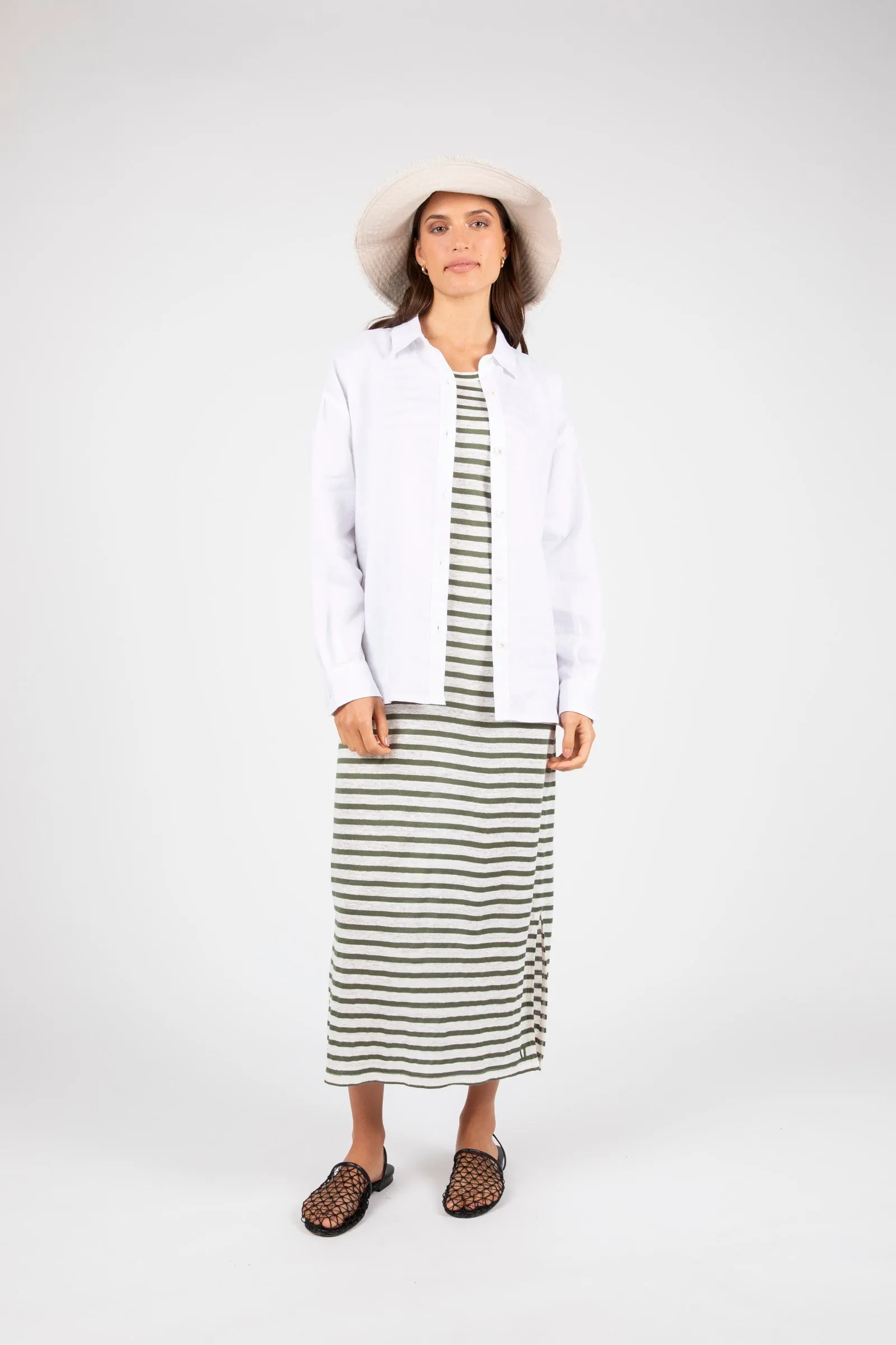 Athens Stripe Tank Dress - Pistachio Stripe