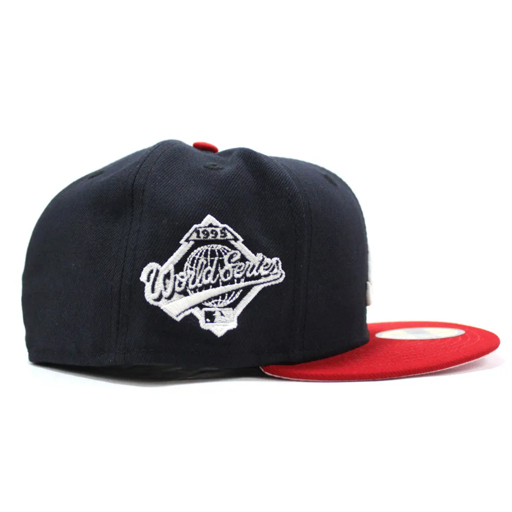 Atlanta Braves 1995 World Series New Era 59Fifty Fitted Hat (Glow in the Dark Logo Pink Under Brim)