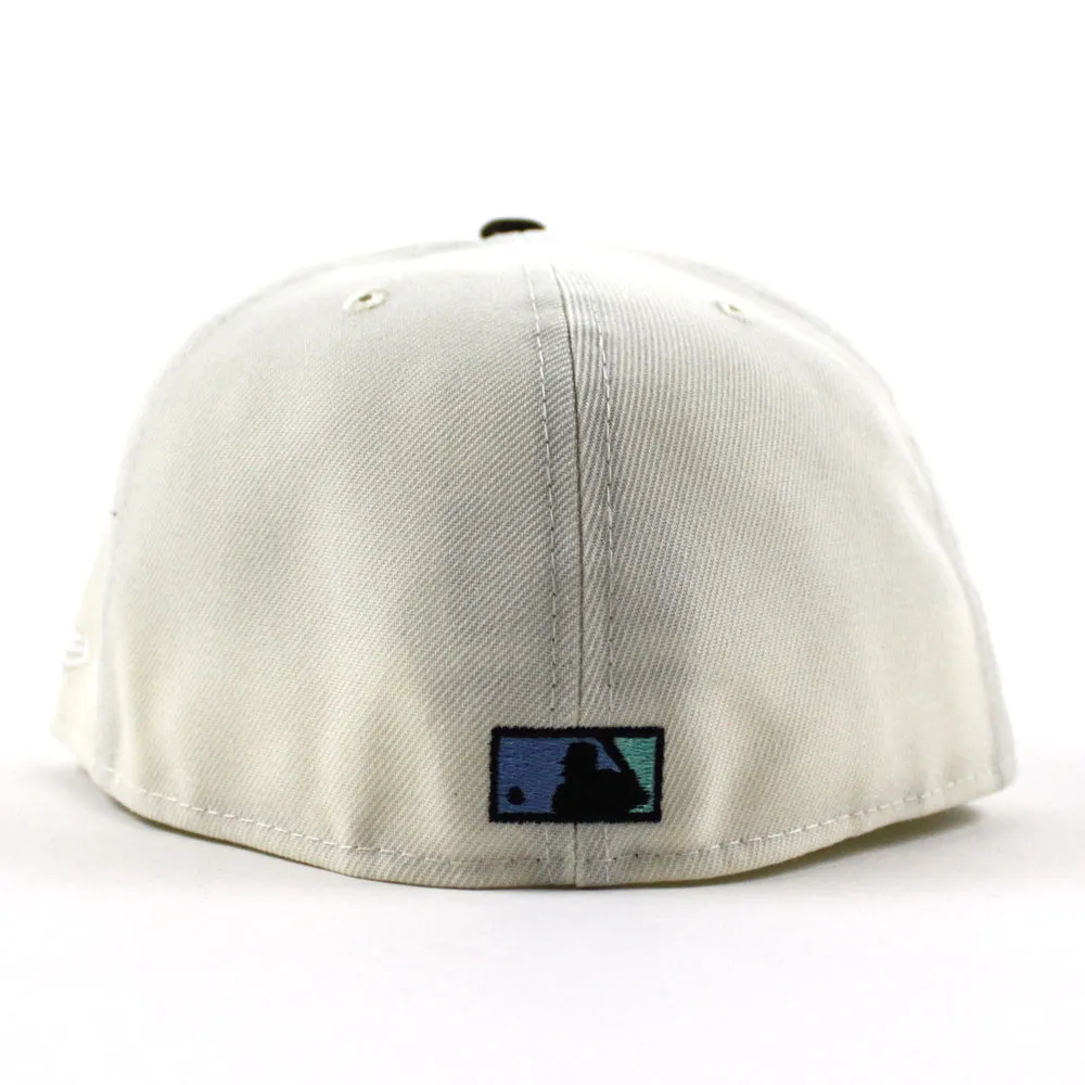 Atlanta Braves Inaugural Season 2017 New Era 59Fifty Fitted Hat (Chrome White Walnut Sky Blue Under Brim)