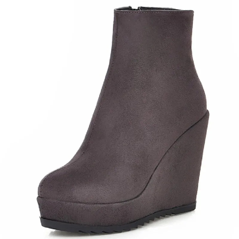Autumn And Winter Women Platform Platform Wedge Boots