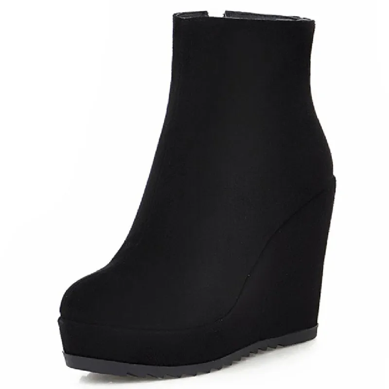 Autumn And Winter Women Platform Platform Wedge Boots