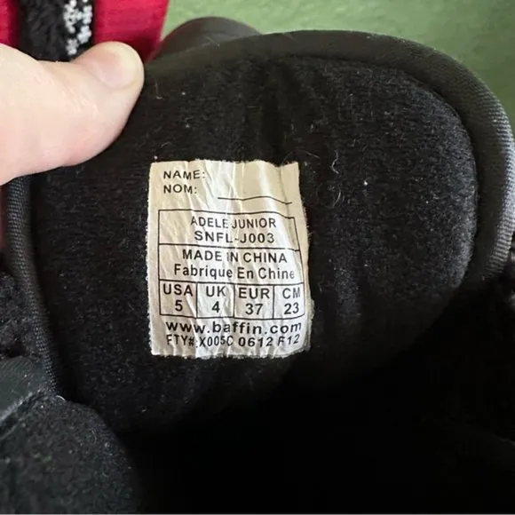 Baffin Adele Youth Snow Boots sz 5