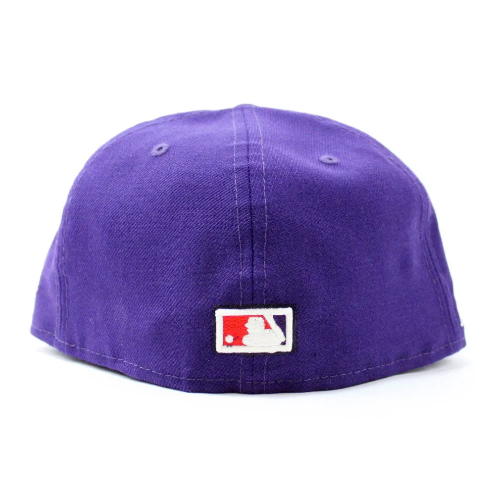Baltimore Orioles 1998 All-Star Game New Era 59Fifty Fitted Hat (Glow in the Dark Purple Lavender Under Brim)