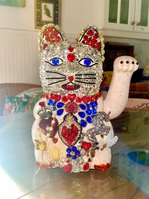 Bedazzled Maneki Nekos Lucky Cat