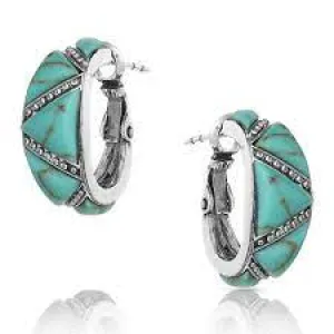 BGER4833 Earrings - Turquoise Wedge Hoop