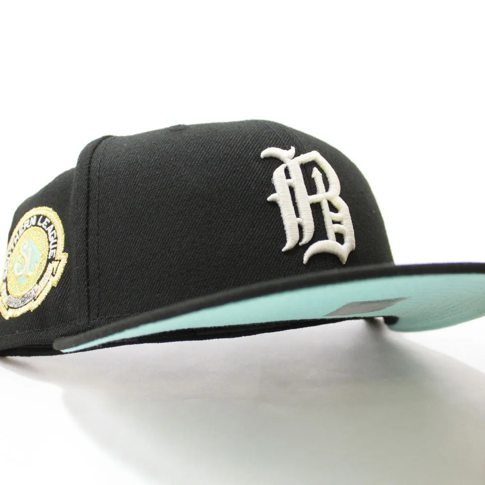 Birmingham Barons Southern League Patch New Era 59Fifty Fitted hats (Glow in the Dark Black Mint UNDER BRIM)