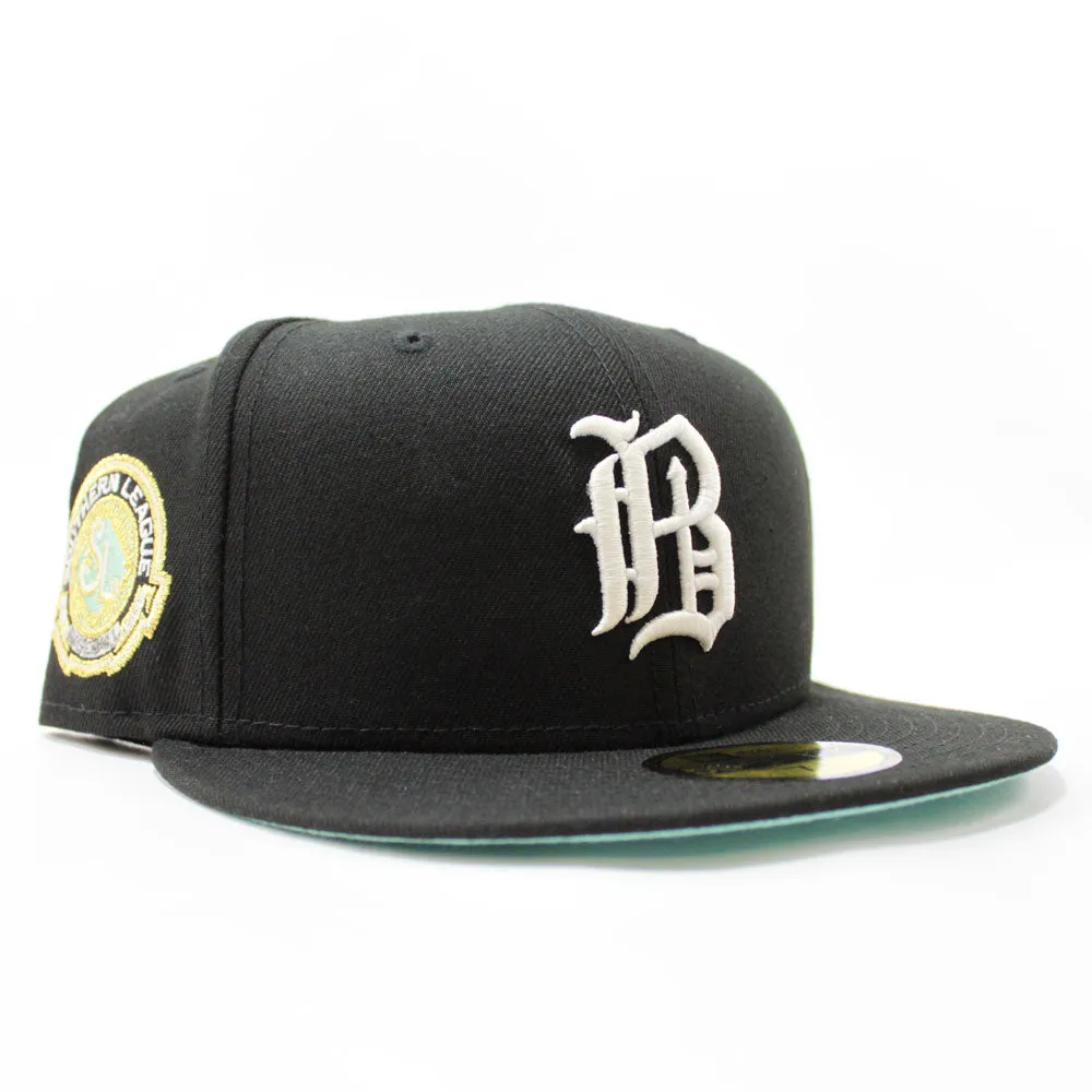 Birmingham Barons Southern League Patch New Era 59Fifty Fitted hats (Glow in the Dark Black Mint UNDER BRIM)