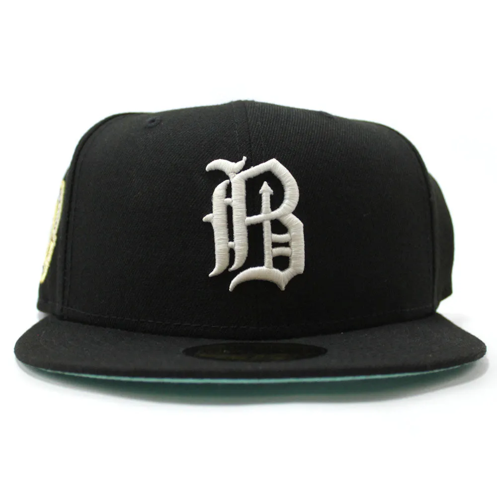 Birmingham Barons Southern League Patch New Era 59Fifty Fitted hats (Glow in the Dark Black Mint UNDER BRIM)