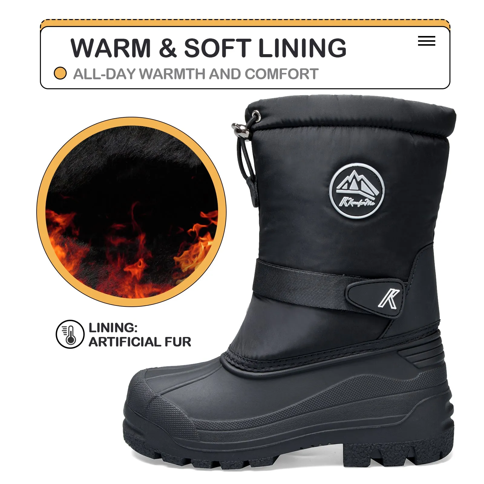 Black Mountain Icons Warm Waterproof Snow Boots