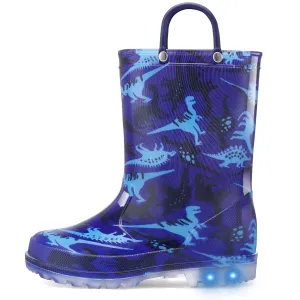 Blue Dinosaur Kids Rain Boots