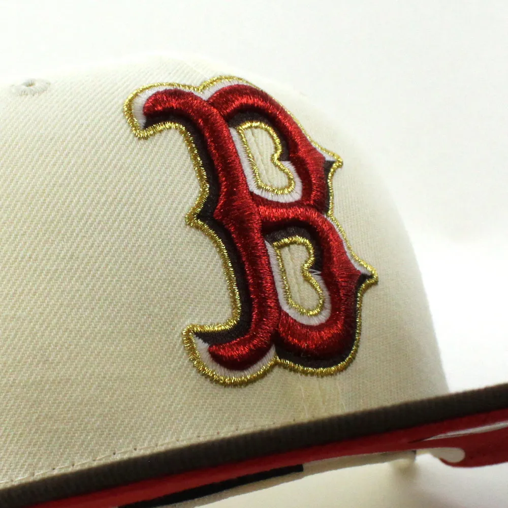 Boston Red Sox 2018 World Series New Era 59Fifty Fitted Hat (GITD Chrome Walnut Scarlet Under Brim)