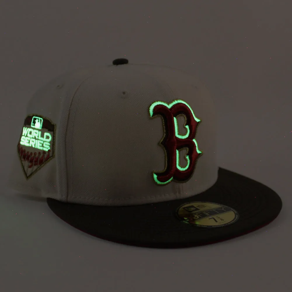 Boston Red Sox 2018 World Series New Era 59Fifty Fitted Hat (GITD Chrome Walnut Scarlet Under Brim)