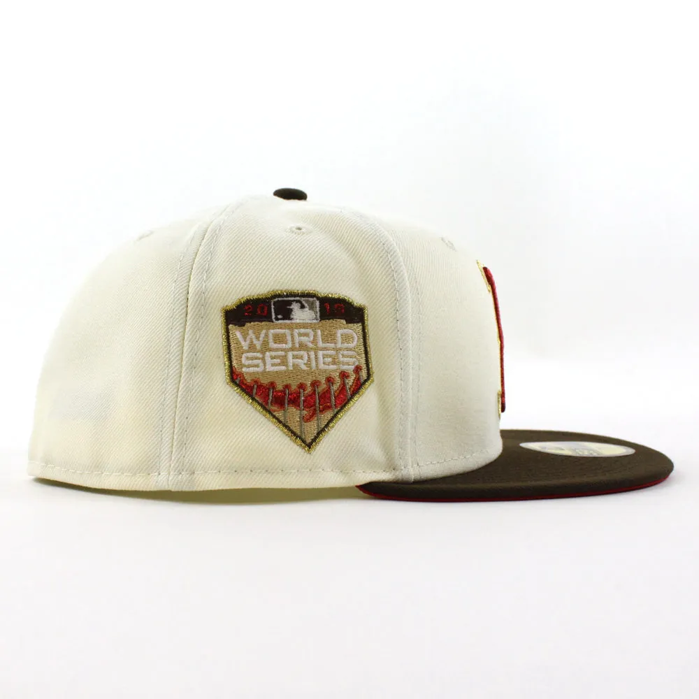 Boston Red Sox 2018 World Series New Era 59Fifty Fitted Hat (GITD Chrome Walnut Scarlet Under Brim)