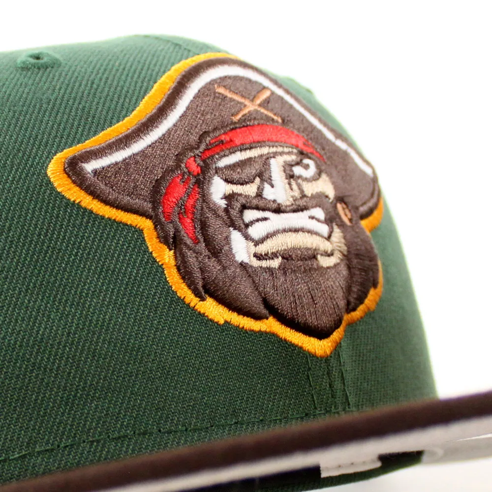 BRADENTON MARAUDERS B Logo New Era 59Fifty Fitted Hat (Glow in the Dark Pine Green Burnt Wood Gray Under Brim)