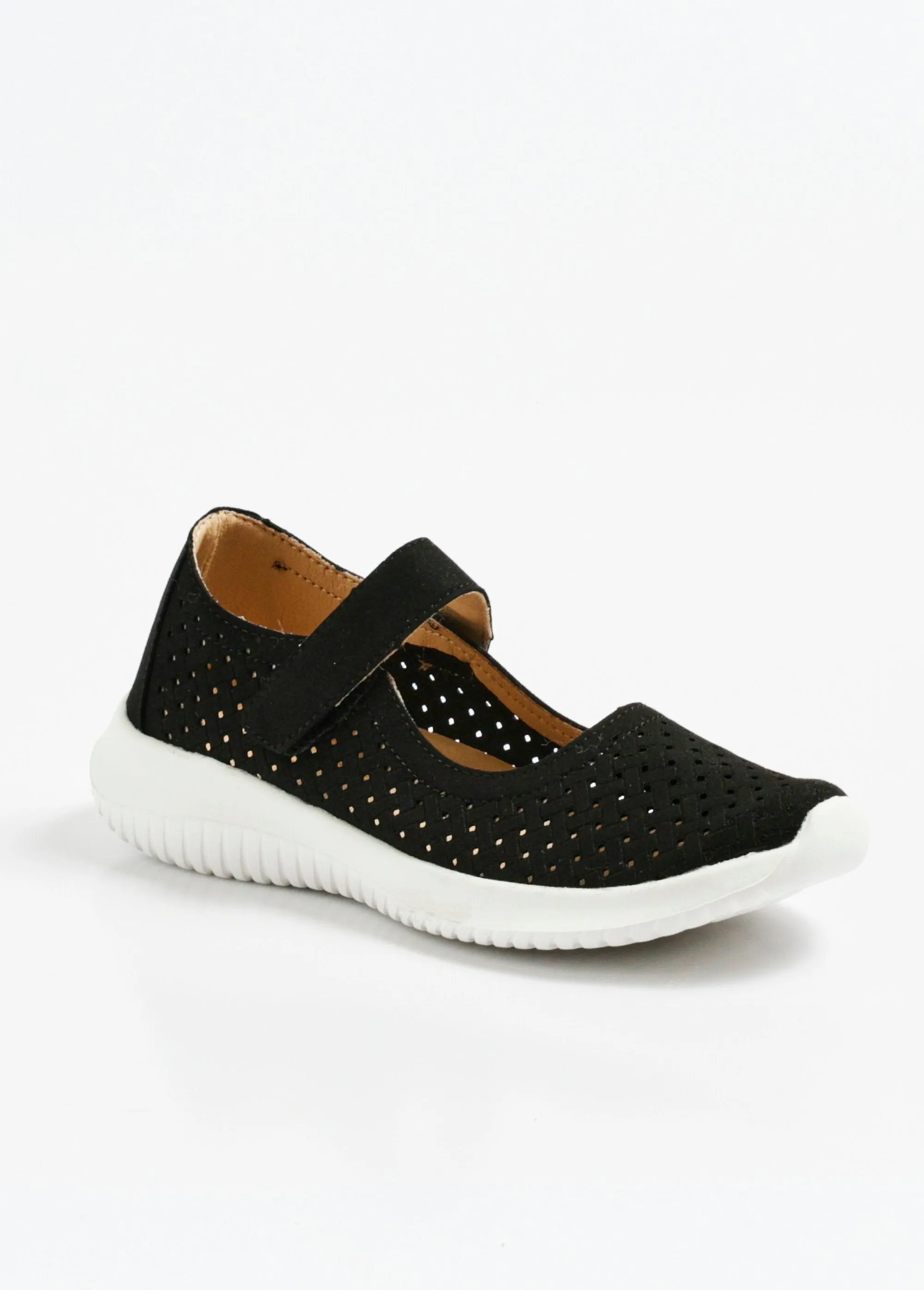 Braided-look Velcro ballerinas