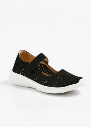 Braided-look Velcro ballerinas