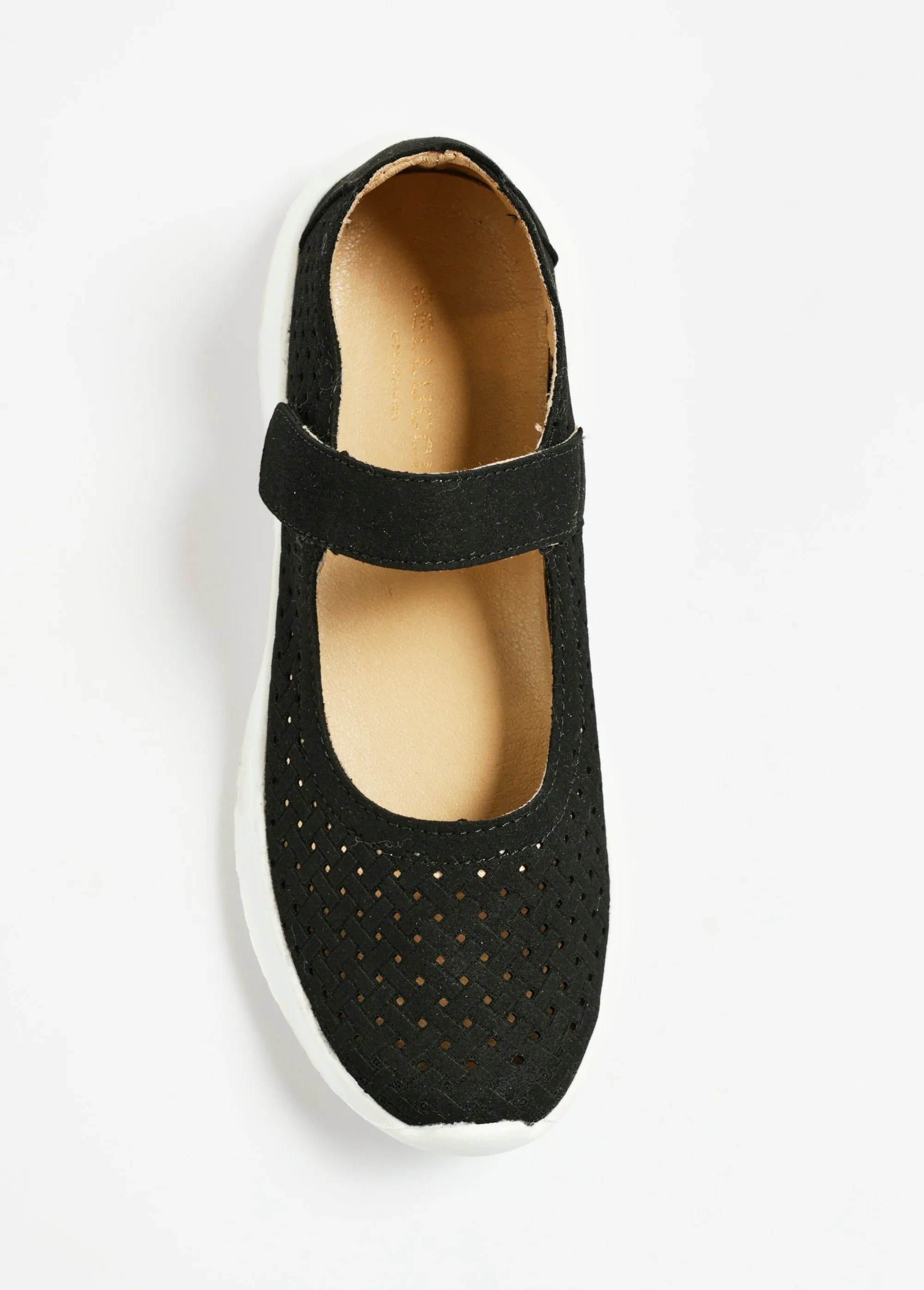 Braided-look Velcro ballerinas