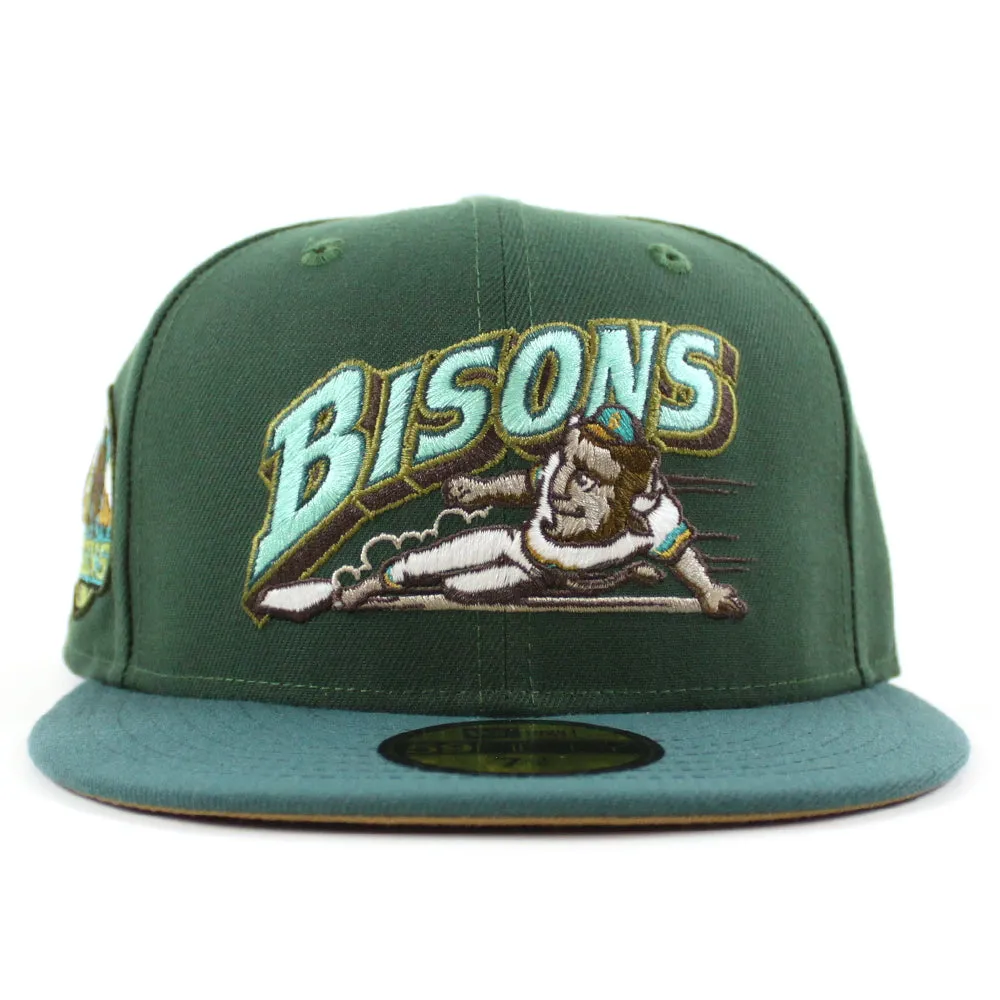 BUFFALO BISONS HOMETOWN COLLECTION New Era 59Fifty Fitted Hat (Glow in the Dark Pine Green Needle Pine Green Khaki Under Brim)