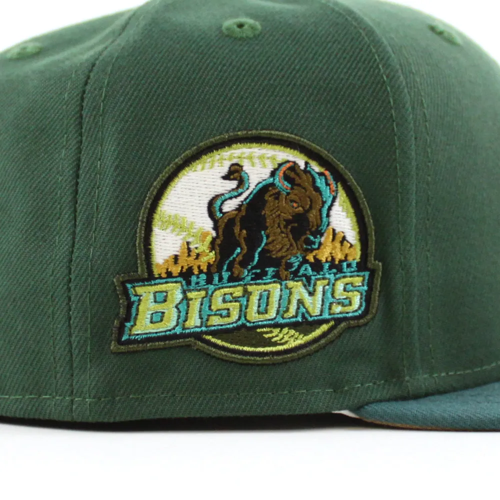 BUFFALO BISONS HOMETOWN COLLECTION New Era 59Fifty Fitted Hat (Glow in the Dark Pine Green Needle Pine Green Khaki Under Brim)