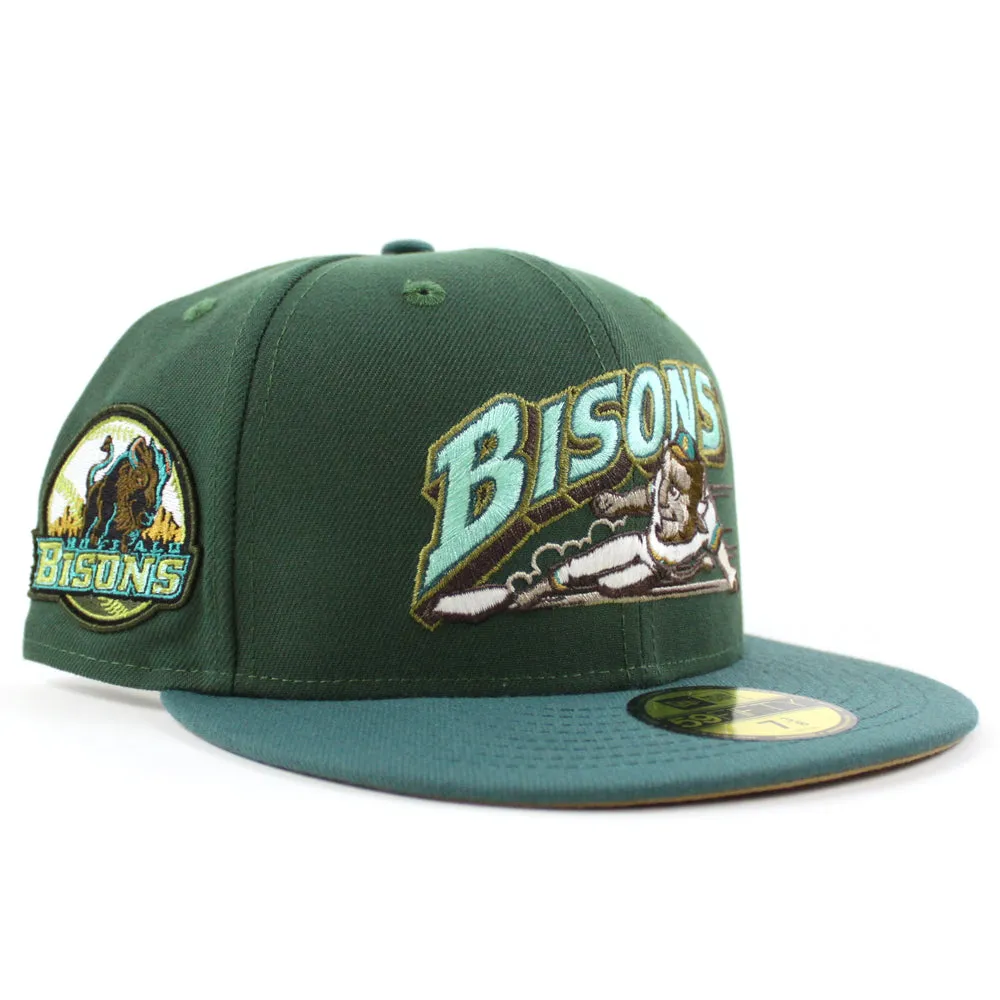 BUFFALO BISONS HOMETOWN COLLECTION New Era 59Fifty Fitted Hat (Glow in the Dark Pine Green Needle Pine Green Khaki Under Brim)