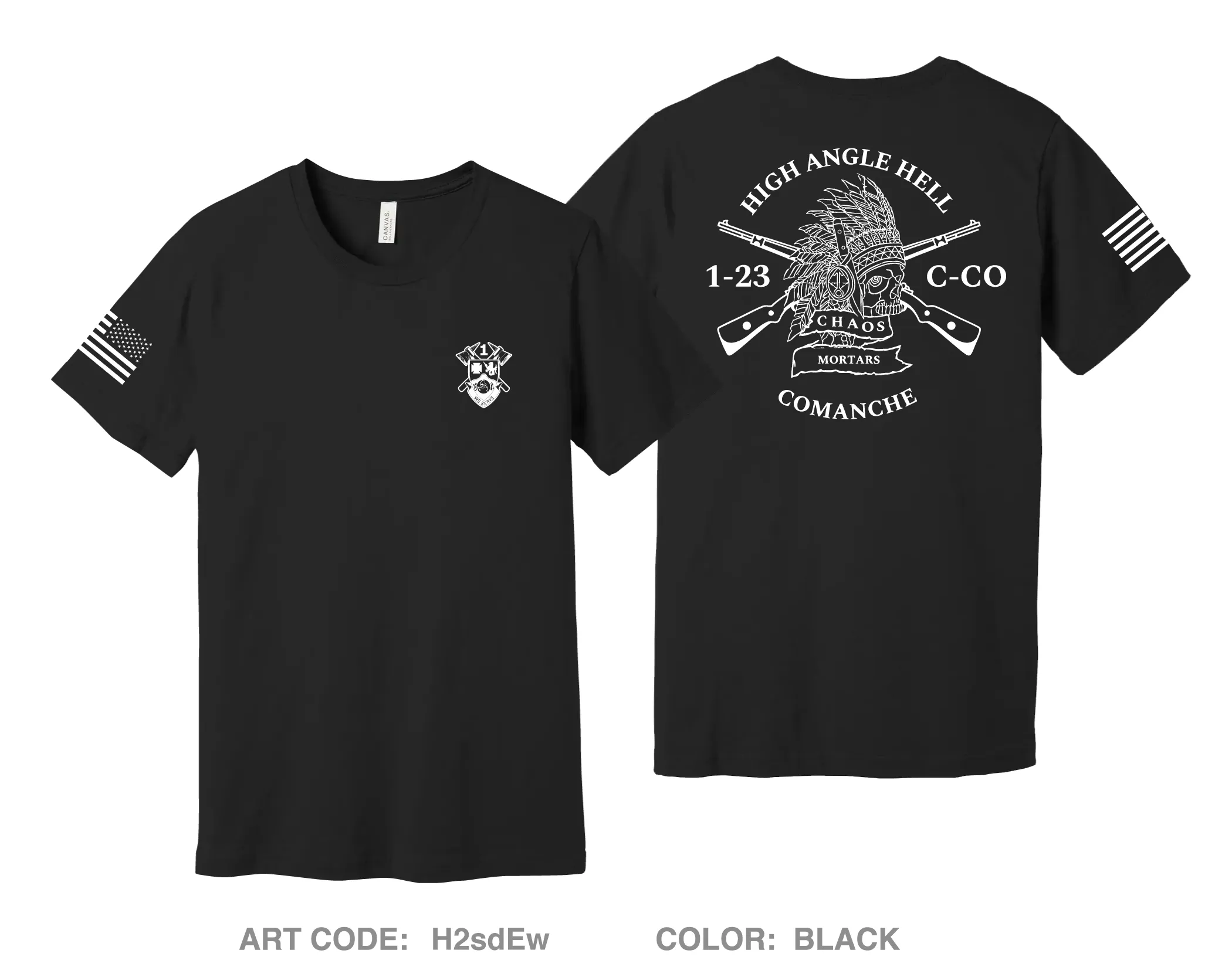 C Co, 1 BN, 23th INF Fundraising Collection Comfort Unisex Cotton SS Tee - H2sdEw
