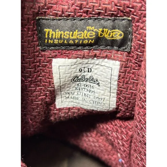 Cabela’s  Mens Insulated Work Leather Boots Size 9.5