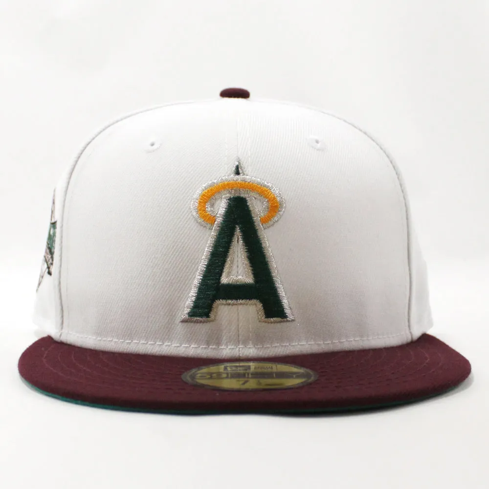 California Angels 1989 All-Star Game New Era 59Fifty Fitted Hat (White Maroon Teal Under Brim)