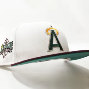 California Angels 1989 All-Star Game New Era 59Fifty Fitted Hat (White Maroon Teal Under Brim)