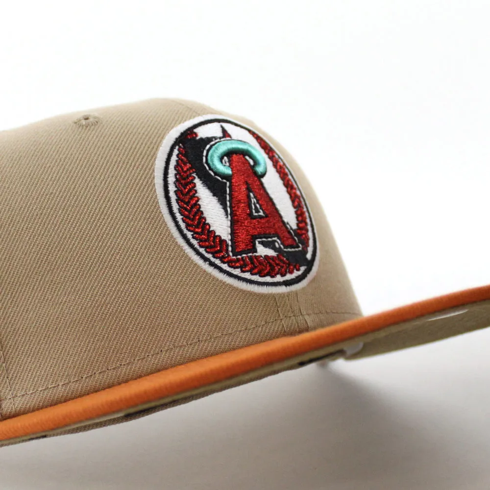 California Angels 35th Anniversary New Era 59Fifty Fitted Hat (GITD Camel Orange Khaki Under Brim)