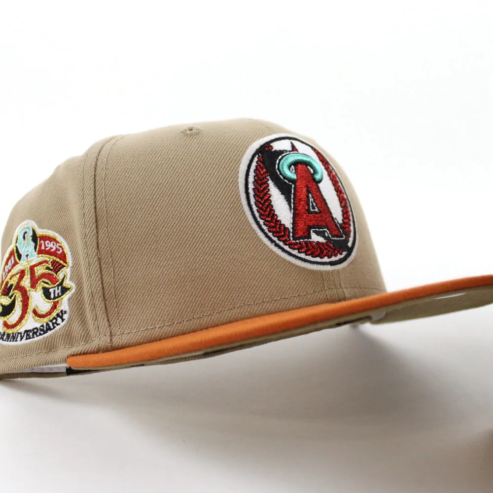 California Angels 35th Anniversary New Era 59Fifty Fitted Hat (GITD Camel Orange Khaki Under Brim)