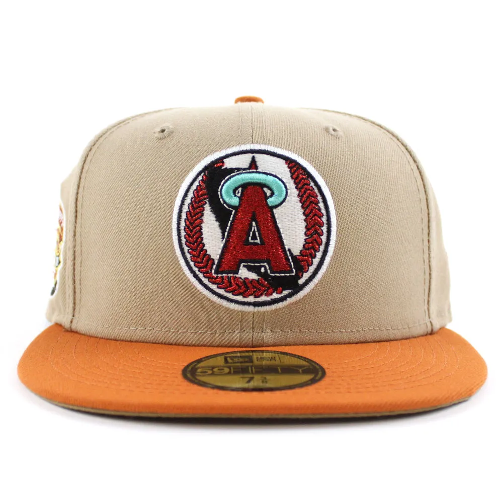 California Angels 35th Anniversary New Era 59Fifty Fitted Hat (GITD Camel Orange Khaki Under Brim)