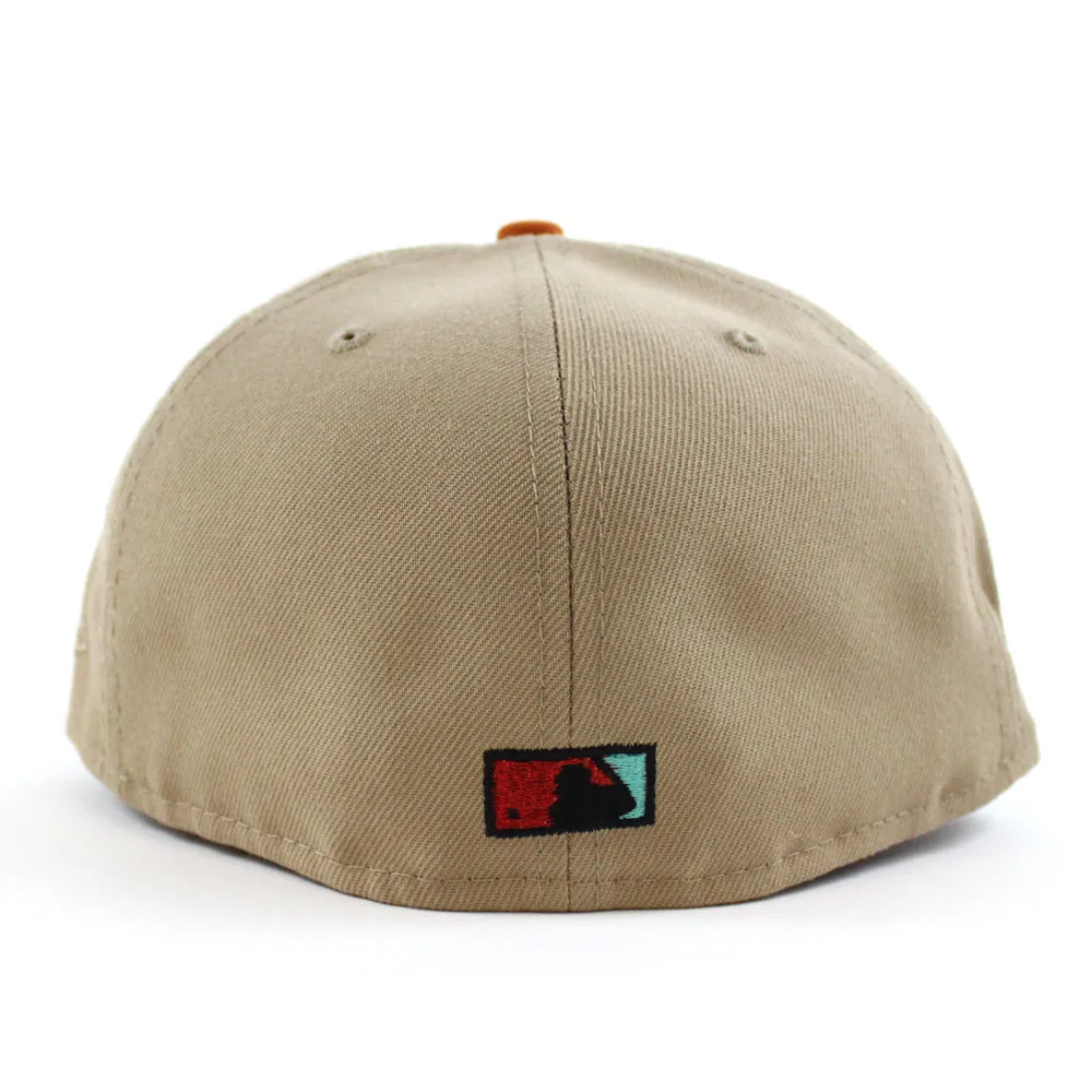 California Angels 35th Anniversary New Era 59Fifty Fitted Hat (GITD Camel Orange Khaki Under Brim)