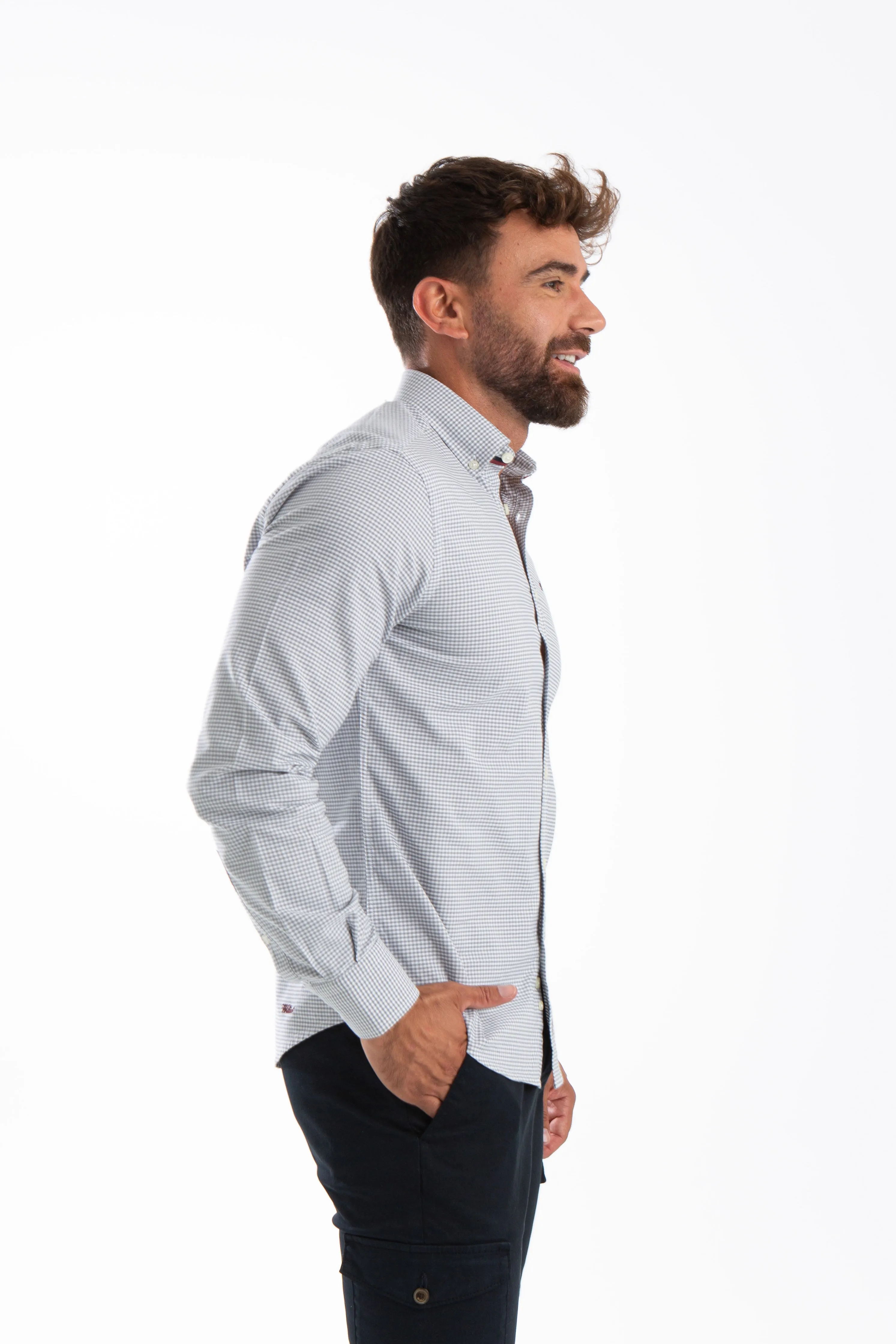Camisa Vichy Oxford Gris