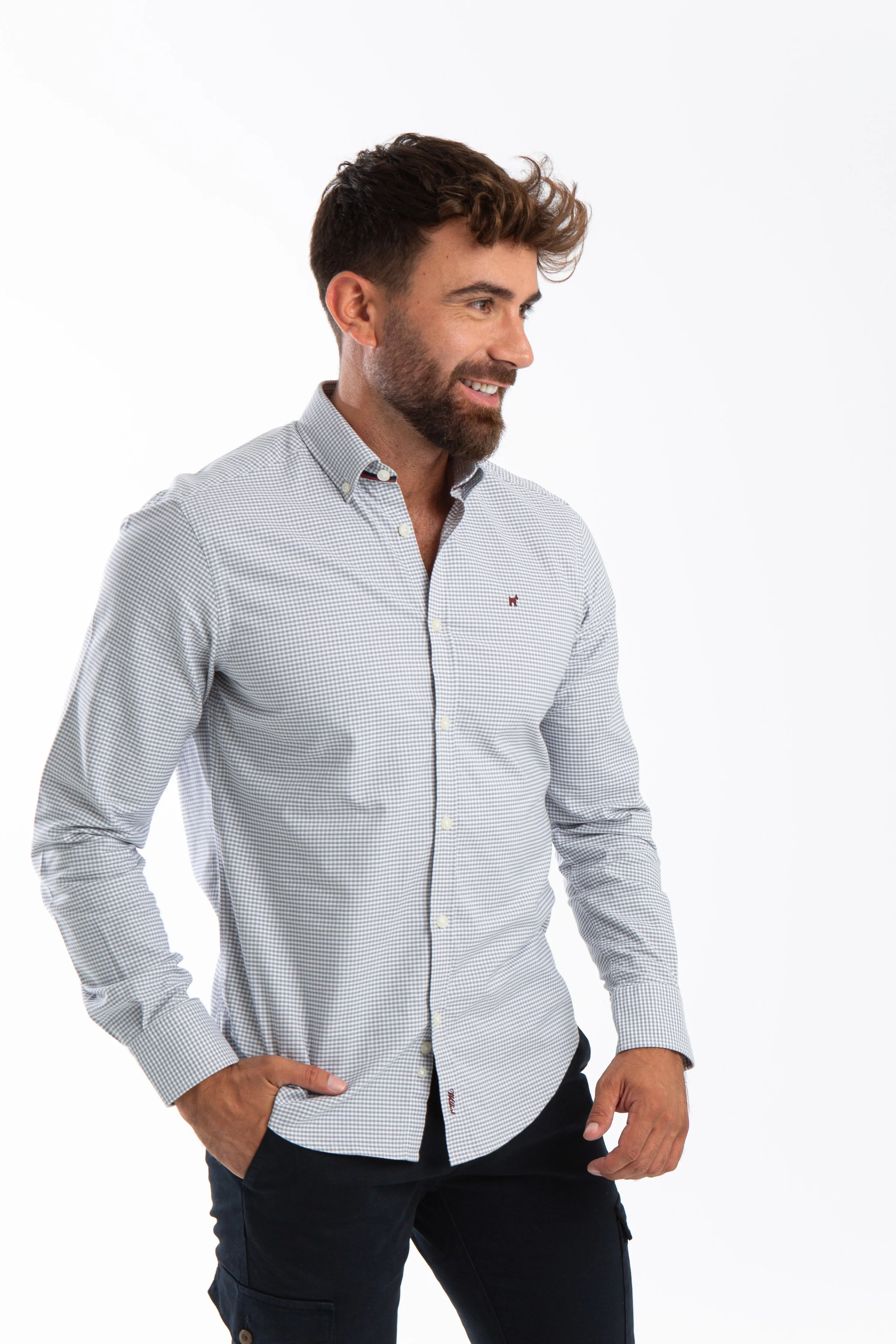 Camisa Vichy Oxford Gris