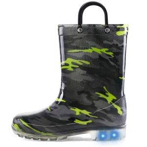 Camouflage Lighted Rain Boots Kids