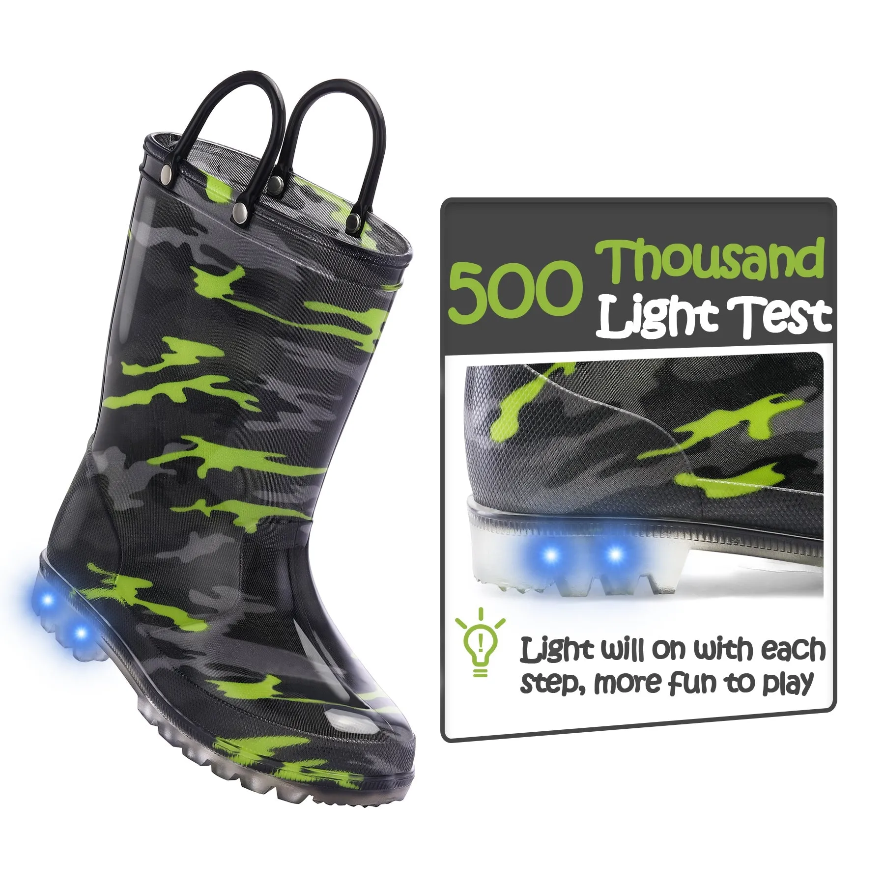 Camouflage Lighted Rain Boots Kids