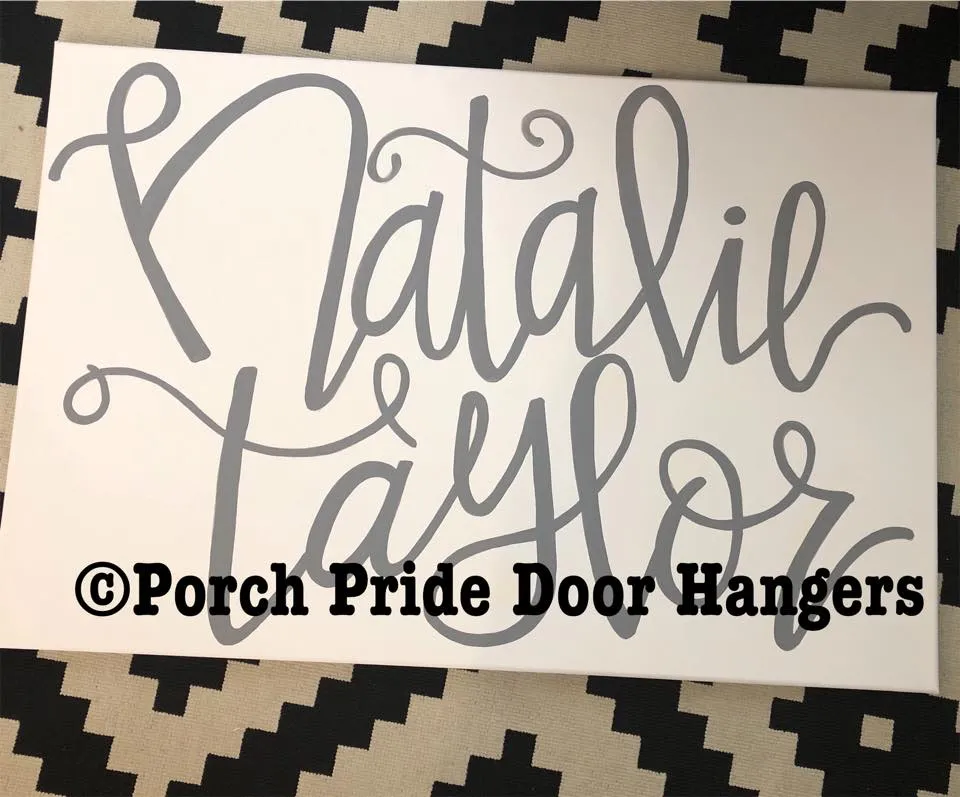 Canvas 36" by 24" Custom Hand Painted Name of your Choice