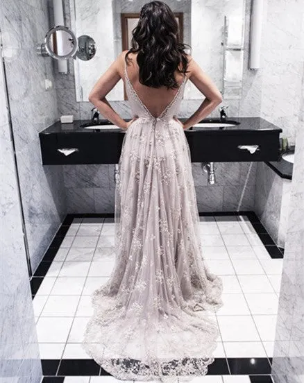 Charming Prom Dress,V-Neck Prom Dress,Evening Dress