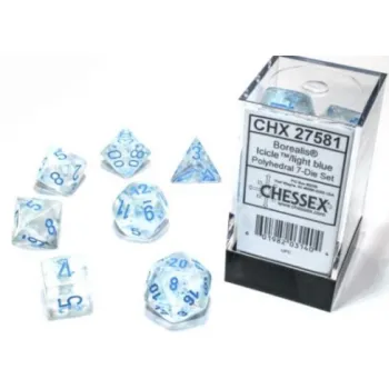 Chessex Borealis Polyhedral Icicle/light blue Luminary 7-Die Set