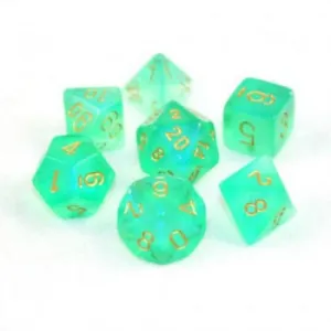 Chessex Borealis Polyhedral Light Green/gold Luminary 7-Die Set
