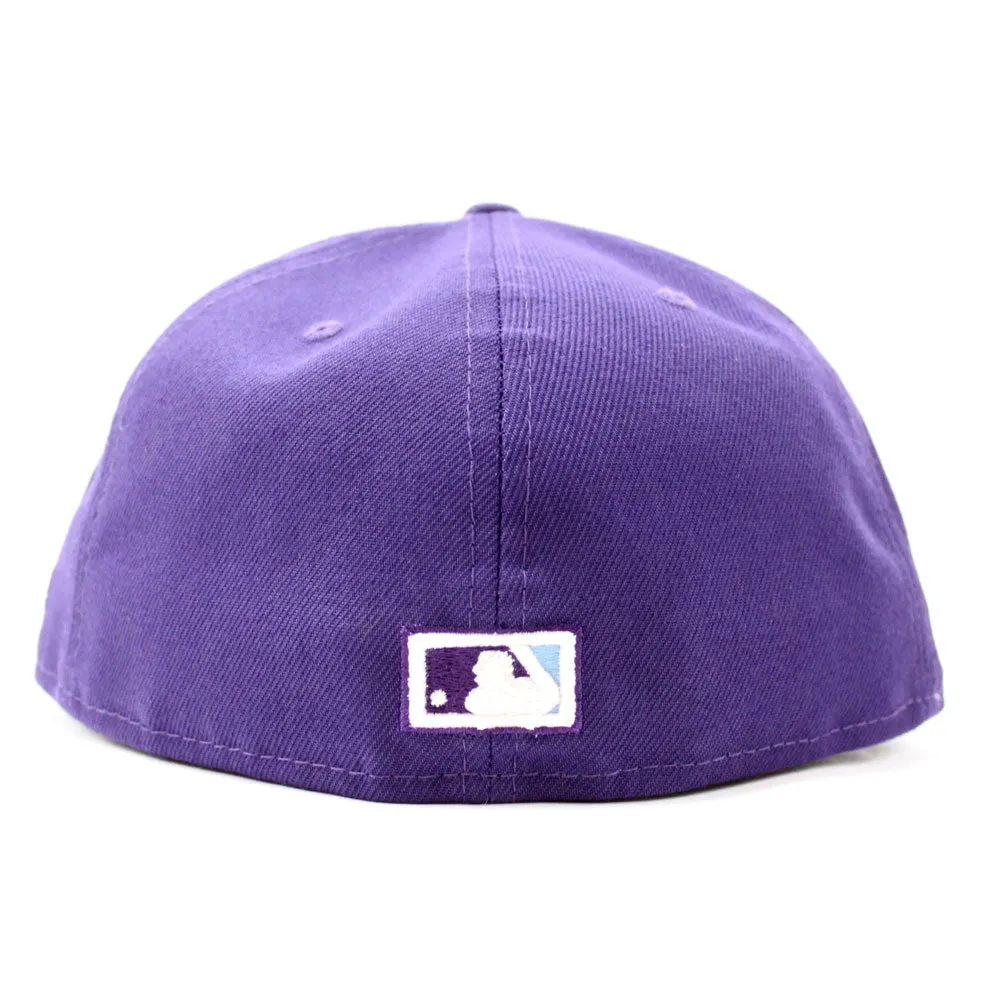 Chicago Cubs 2016 World Series New Era 59Fifty Fitted Hat (Glow in the Dark Purple Sky Blue Under Brim)
