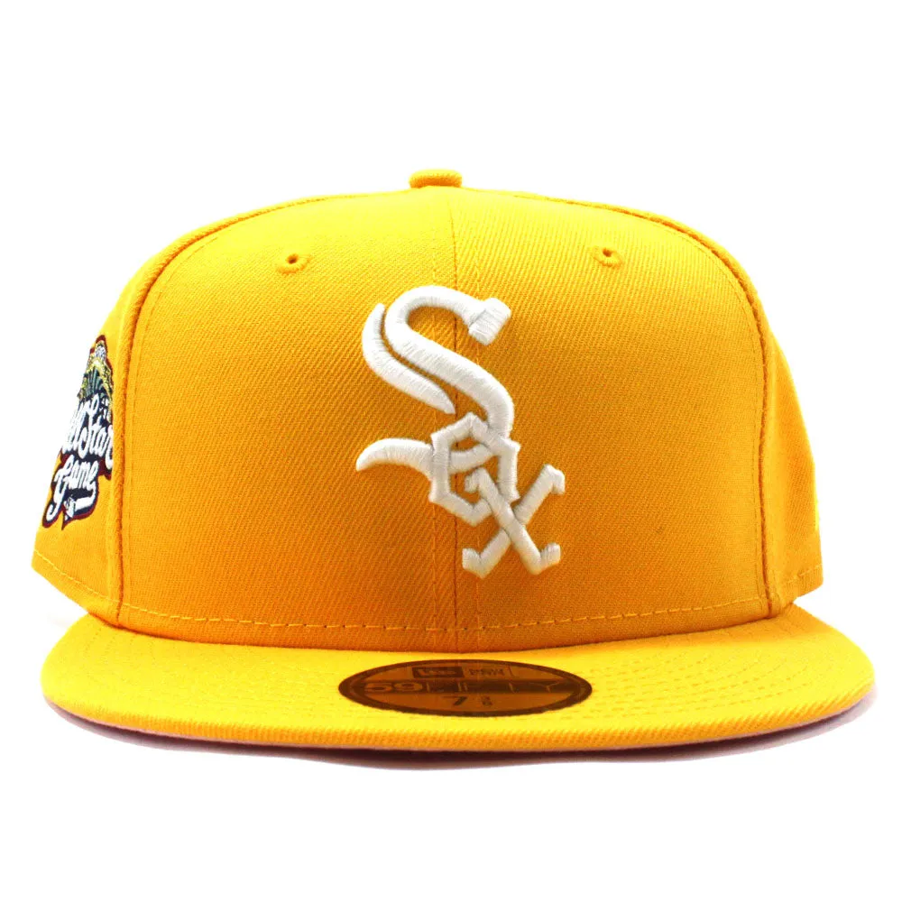 Chicago White Sox 2002 All-Star Game New Era Fitted 59Fifty Hat (GITD Yellow Pink Under Brim)