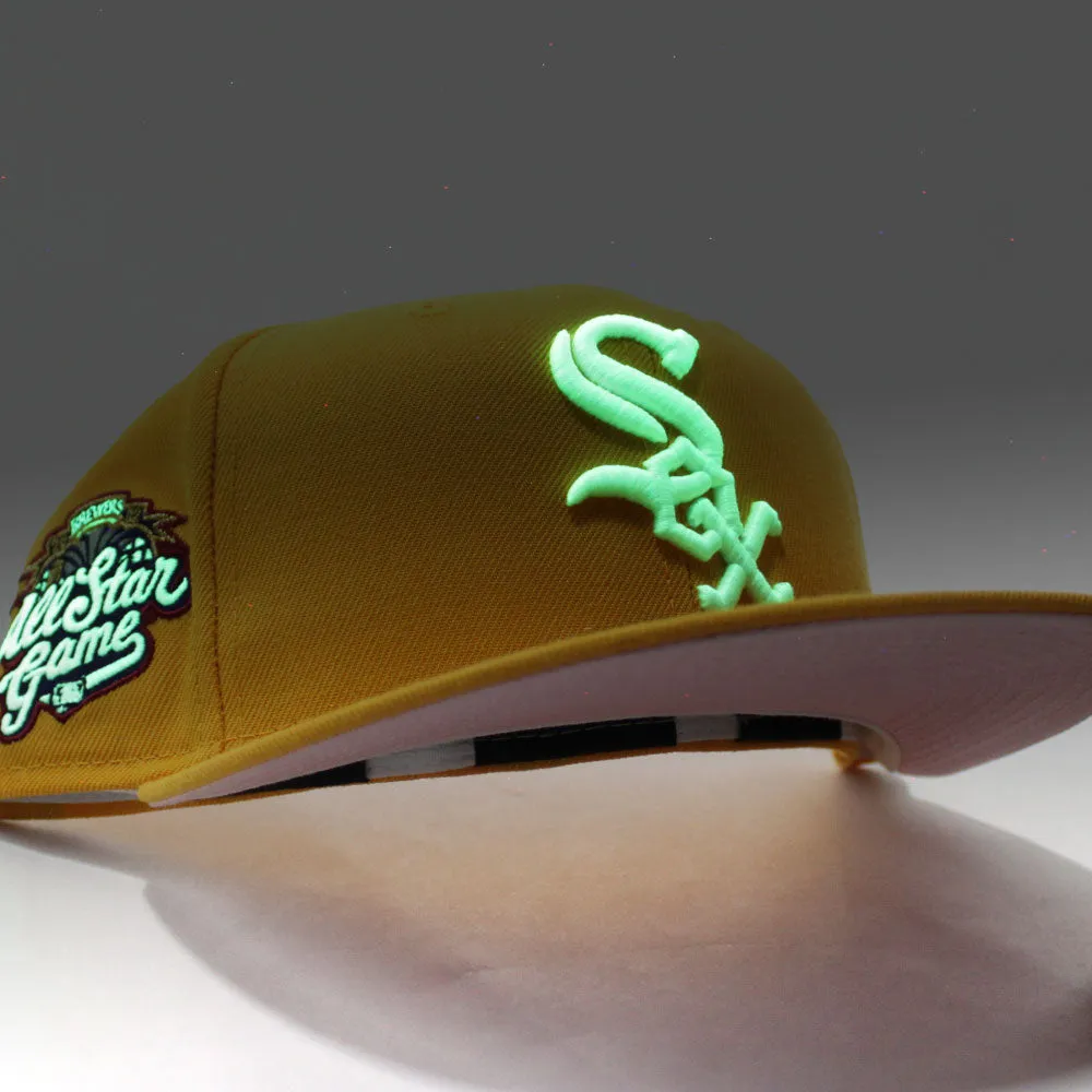 Chicago White Sox 2002 All-Star Game New Era Fitted 59Fifty Hat (GITD Yellow Pink Under Brim)