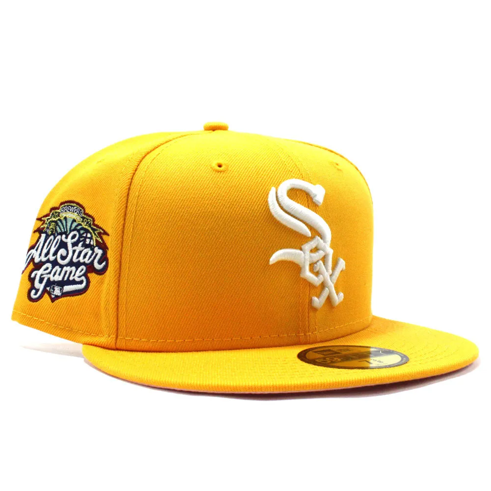 Chicago White Sox 2002 All-Star Game New Era Fitted 59Fifty Hat (GITD Yellow Pink Under Brim)