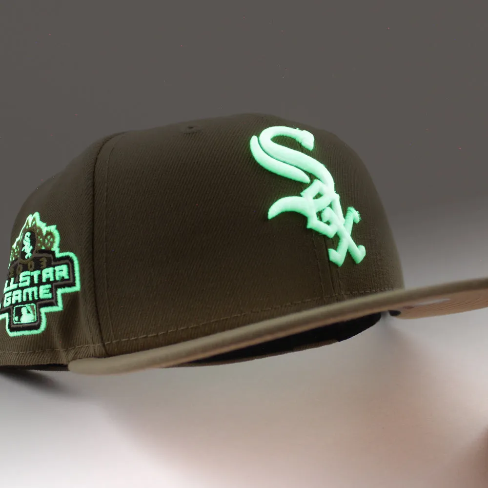 Chicago White Sox 2003 All-Star Game Patch New Era Fitted 59Fifty Hat (GITD Khaki Peach Under Brim)