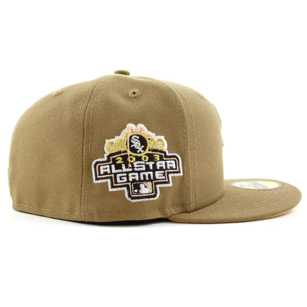 Chicago White Sox 2003 All-Star Game Patch New Era Fitted 59Fifty Hat (GITD Khaki Peach Under Brim)