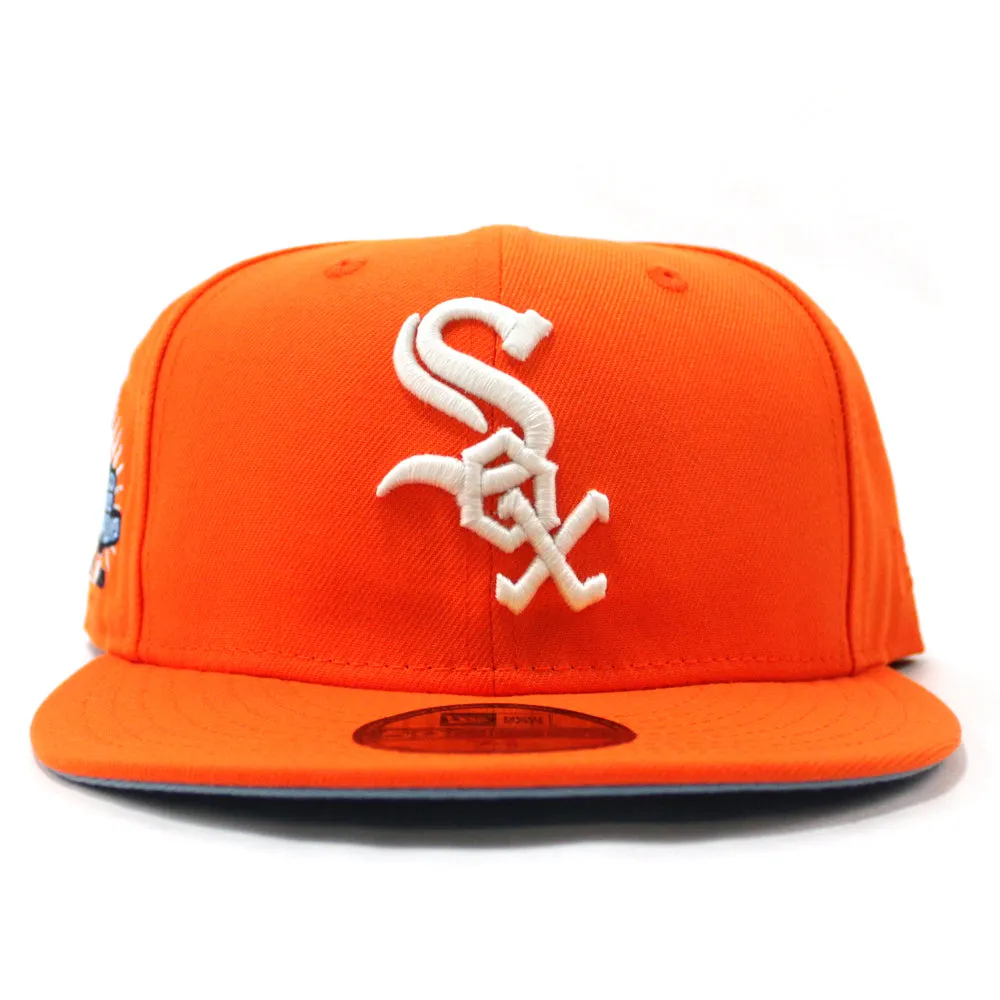 Chicago White Sox 2005 World Series CHAMPIONS New Era Fitted 59Fifty Hat (GITD Rush Orange Sky Blue Under Brim)