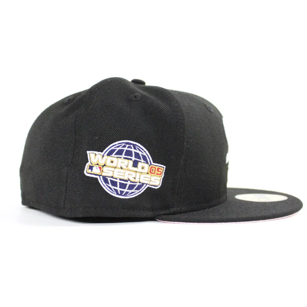 Chicago White Sox 2005 World Series New Era Fitted 59Fifty Hat (Glow in the Dark Logo Pink Under Brim)